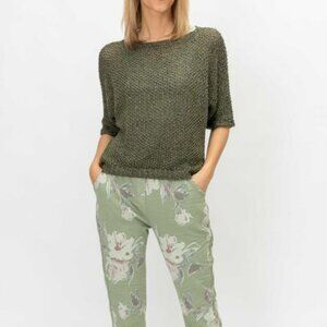 NWT Look Mode Shimmer Thread Sweater With Sequin Details In Olive